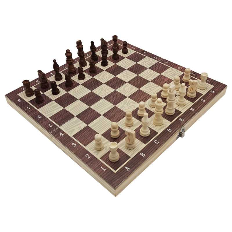 Extralink Toys | Gra planszowa | Drewniane szachy 3w1: Warcaby + Szachy + Tryktrak - Zdjęcie 2
