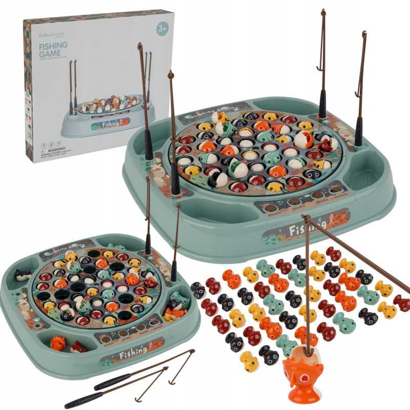 EXTRALINK TOYS GRA ŁOWIENIE RYBEK ZRĘCZNOŚCIOWA RYBKI DO ŁOWIENIA 45 SZT + 4 WĘDKI MUZYKA - Obrázek 3