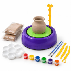 EXTRALNIK TOYS KOŁO GARNCARSKIE ZESTAW KREATYWNY Z GLINA FARBAMI - Obrázek 2