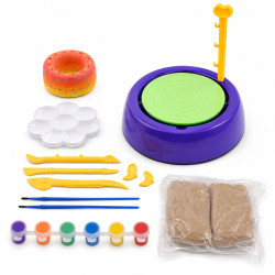 EXTRALNIK TOYS KOŁO GARNCARSKIE ZESTAW KREATYWNY Z GLINA FARBAMI - Obrázek 3