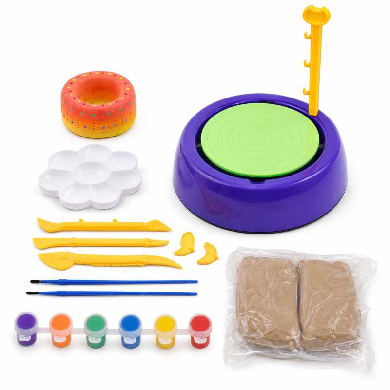 EXTRALNIK TOYS KOŁO GARNCARSKIE ZESTAW KREATYWNY Z GLINA FARBAMI - Obrázek 3