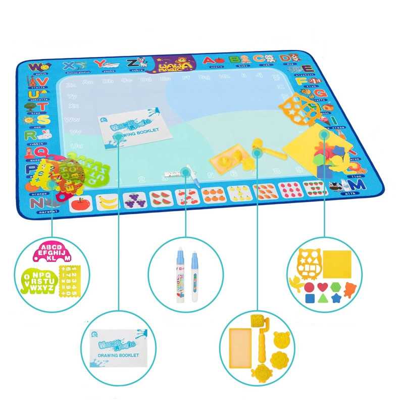 Tapete de Pintura com Água Extralink, Grande Tabuleiro Sensorial para Pintura e Desenho 120x73 - Imagem 3