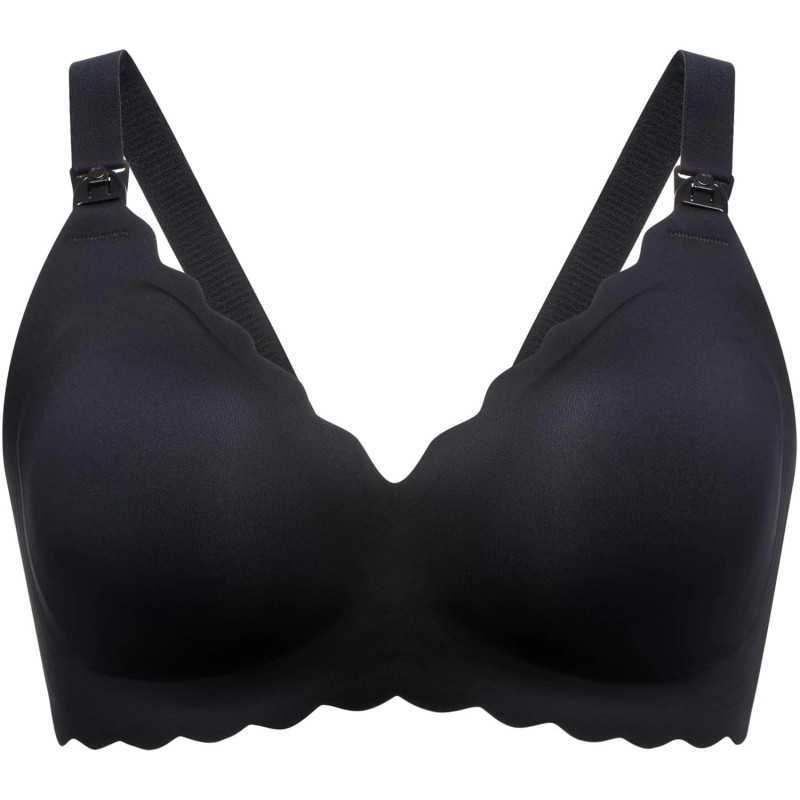 MOMCOZY YN46 SEAMLESS SUPPORT FLORAL NURSING BRA BLACK L