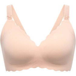 MOMCOZY YN46 SEAMLESS SUPPORT FLORAL NURSING BRA SKIN L
