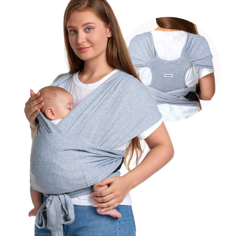 MOMCOZY M20SSCJ01 BABY WRAP CARRIER GREY - Imagem 2