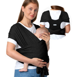 MOMCOZY M20SSCJ01 BABY WRAP CARRIER BLACK - Imagem 2