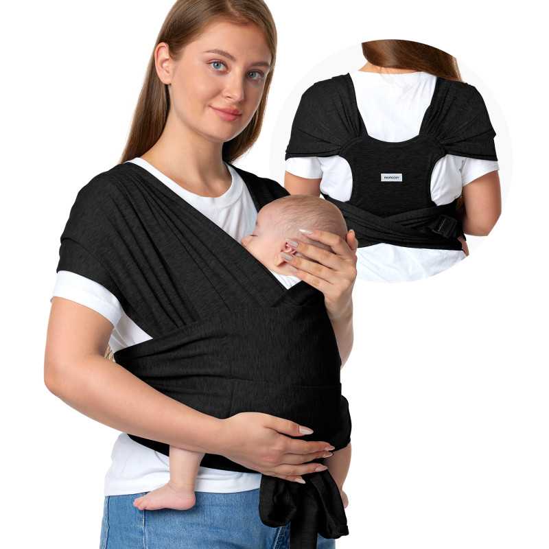 Momcozy M20SSCJ01 Baby Wrap Carrier Black | Nosidełko | Czarne - Zdjęcie 2