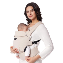 MOMCOZY BC001 BABY CARRIER NEWBORN TO TODDLER COTTON KHAKI