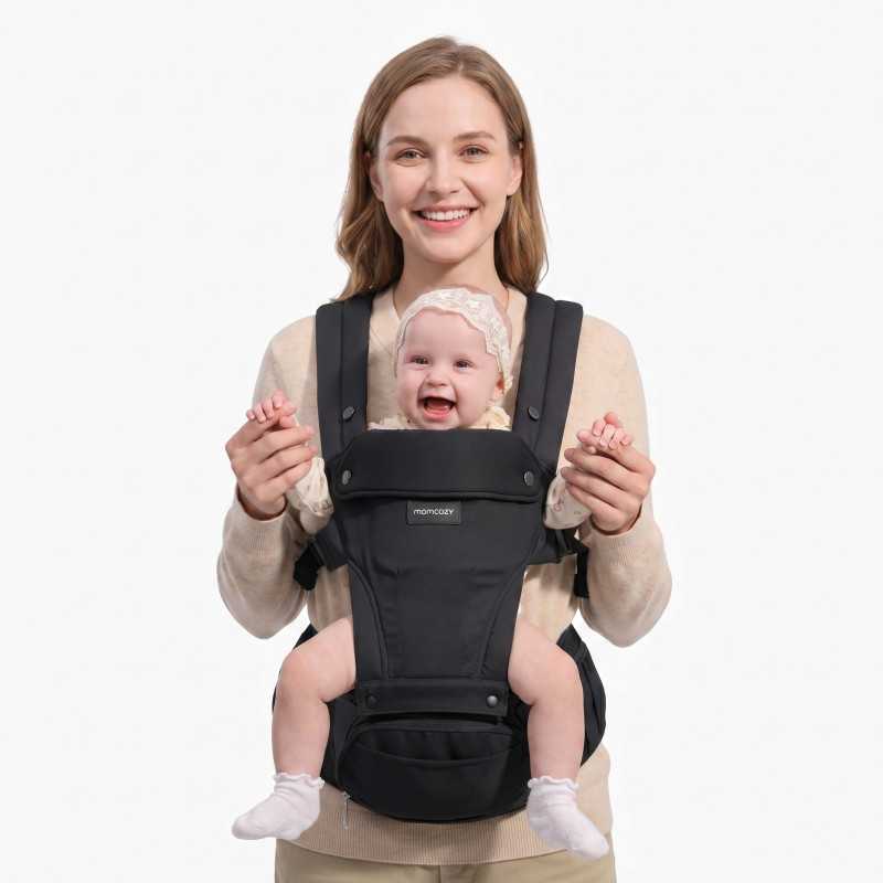 MOMCOZY HC002 BABY CARRIER WITH HIP SEAT BLACK