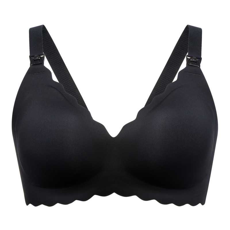 MOMCOZY YN46 SEAMLESS SUPPORT FLORAL NURSING BRA BLACK S - Imagem 2