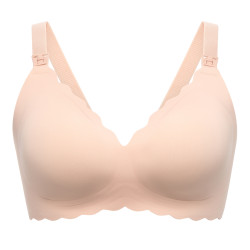 MOMCOZY YN46 SEAMLESS SUPPORT FLORAL NURSING BRA SKIN S