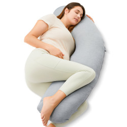 MOMCOZY PP001 J SHAPED PREGNANCY PILLOW JERSEY FABRIC...
