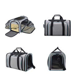 Bolsa de transporte Extralink Pets para gato e cachorro, transportadora dobrável para animais de estimação até 8 kg com ventilaç - Imagem 2
