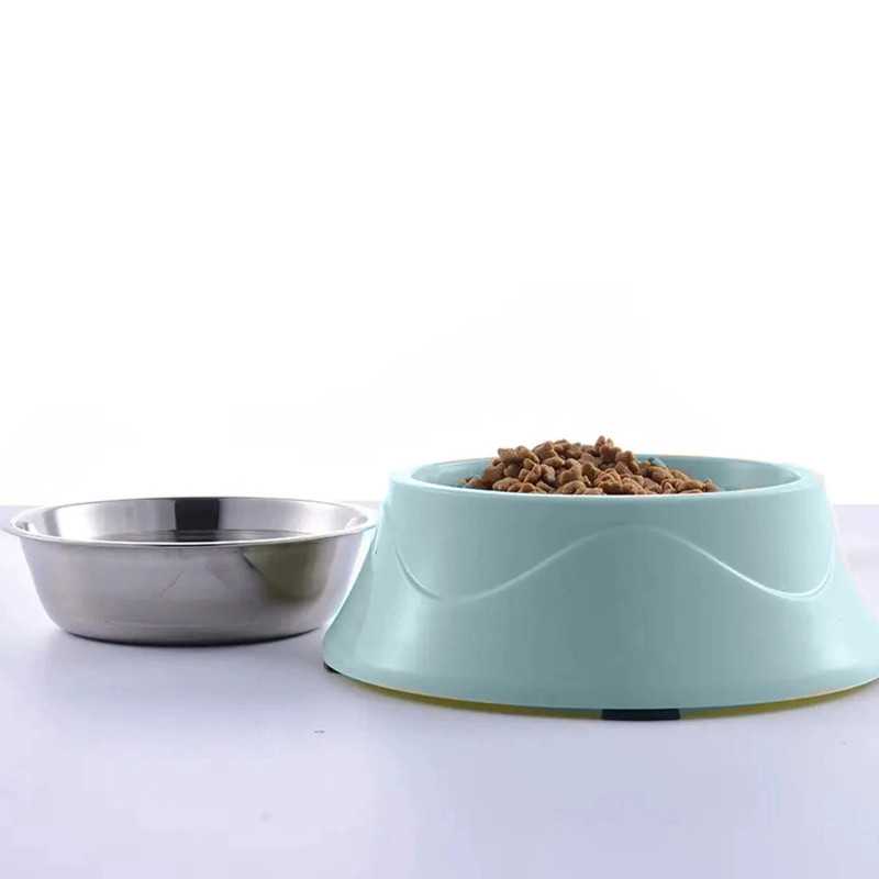 Tigela Dupla para Cães e Gatos Extralink Pets, Metálica 2 em 1 para Ração Seca e Molhada e Água pet-823 - Imagem 2
