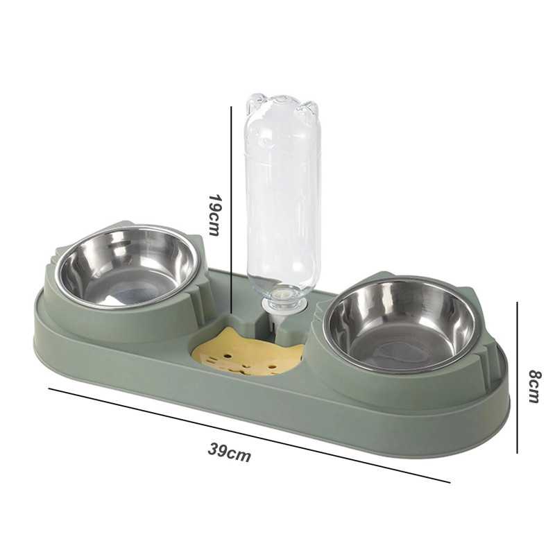 Cuenco Doble para Perro Gato Extralink Pets, Cuenco de Agua Comida con Dispensador de Agua Pet-822 - Imagen 2