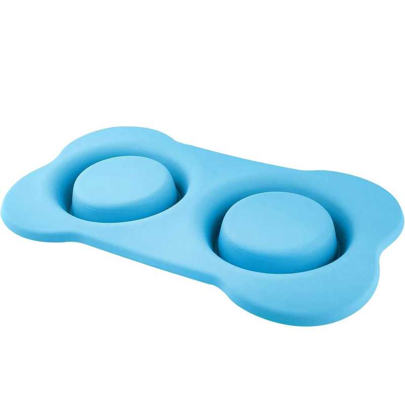 Doble tazón para perro gato Extralink Pets, metálico antideslizante 2 tazones + base pet-838 - Imagen 4