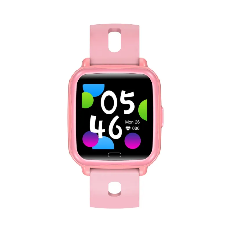 Denver SWK-110P Rosa Kinder-Smartwatch mit Puls- und Blutmessung, 1,4" Display