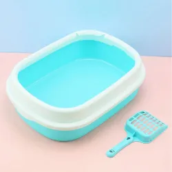 Кошачий туалет Extralink Pets с совком, открытый большой туалет для кошачьего наполнителя pet-847