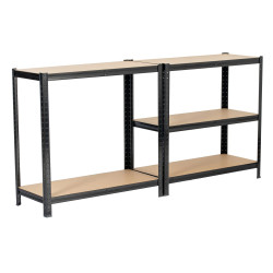 Extralink Prateleira de Metal para Armazenagem 180x90x40 Preta - Imagem 3