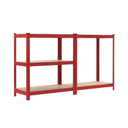 Extralink Kovový Úložný Regál 180x90x40 Červený - Obrázek 2