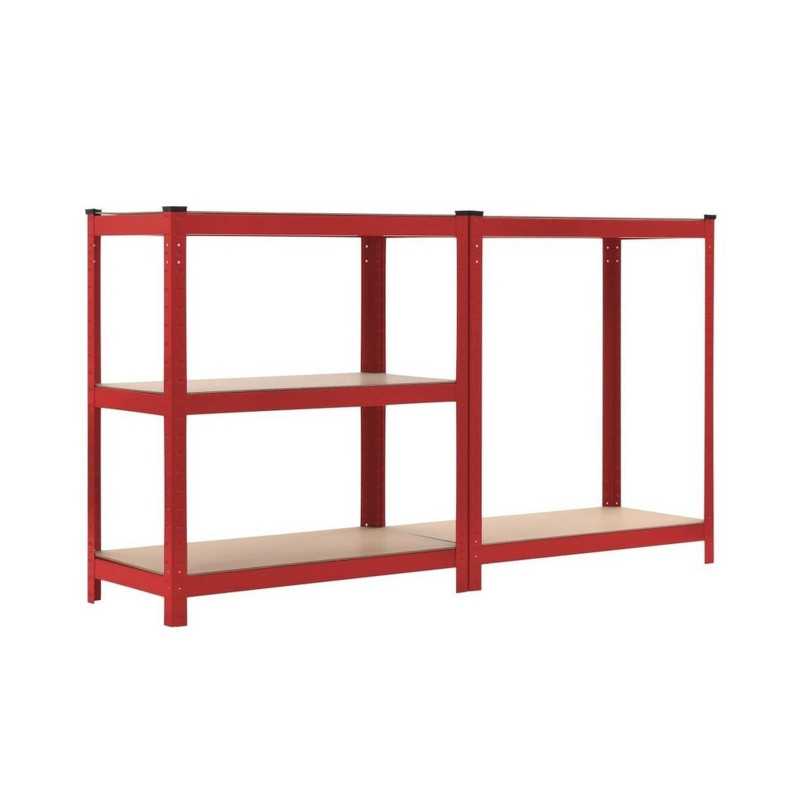 EXTRALINK REGAŁ MAGAZYNOWY METALOWY 180x90x40 CZERWONY - Immagine 2