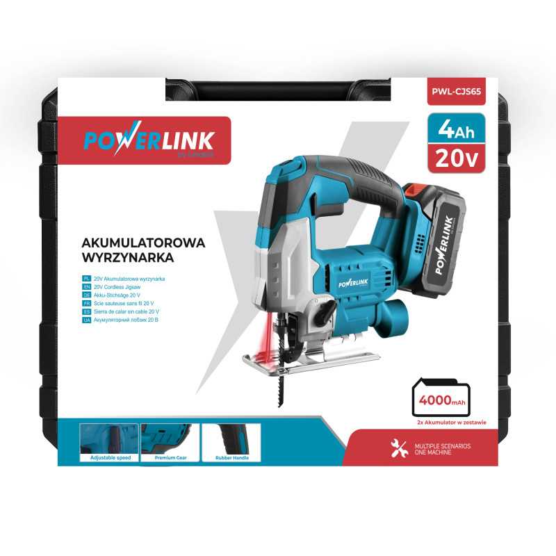EXTRALINK POWERLINK AKUMULATOROWA WYRZYNARKA 20V 2X4AH PWL-CJS65 - Imagem 7