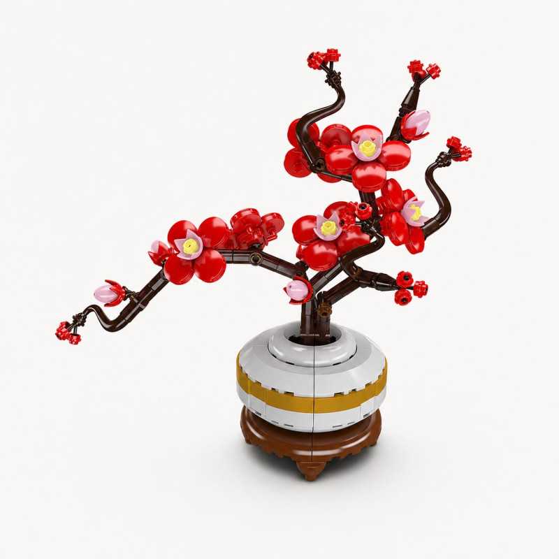 MOULD KING 24120 PLUM BLOSSOM BOTANICAL BUILDING SET | 393 PCS - Imagem 2
