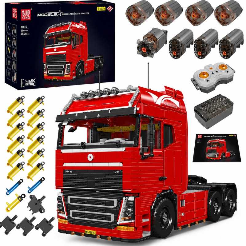 MOULD KING 19015S FH16 REMOTE CONTROLLED PNEUMATIC TRACTOR TRUCK BUILDING SET | 4,608 PCS - Изображение 2