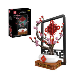 MOULD KING 10014 CHINESE KNOT POTTED PLUM BLOSSOM...