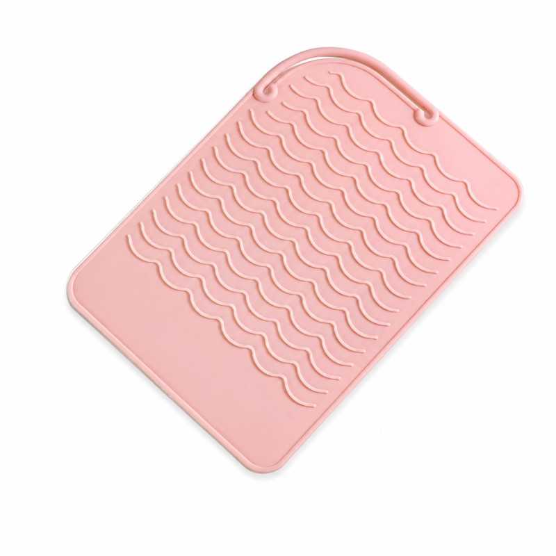 EXTRALINK HOME MATA SILIKONOWA PODKŁADKA POD LOKÓWKĘ PROSTOWNICĘ DO ŁAZIENKI 22X16 CM RÓŻOWA - Imagem 2