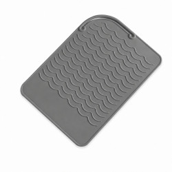 EXTRALINK HOME MATA SILIKONOWA PODKŁADKA POD LOKÓWKĘ PROSTOWNICĘ DO ŁAZIENKI 22X16 CM SZARA - Imagen 2