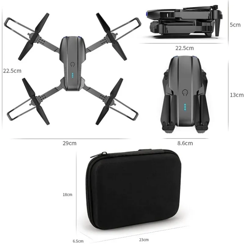 E99 Pro Drone Set: drone + 3 batteries + case 1800mAh