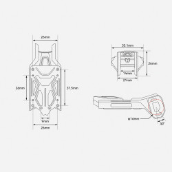RAMA MONTAŻOWA DRONA BETAFPV O4 AIR UNIT BRACKET CZARNA 2szt. - Imagen 4