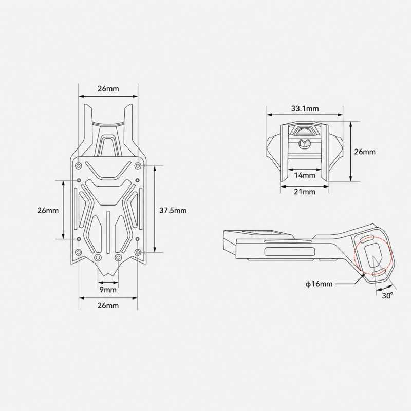 RAMA MONTAŻOWA DRONA BETAFPV O4 AIR UNIT BRACKET CZARNA 2szt. - Imagen 4