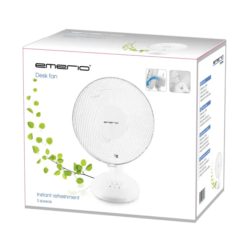Emerio FN-114201 Biały Wentylator Wiatrak, 23cm, 2 ustawienia prędkości