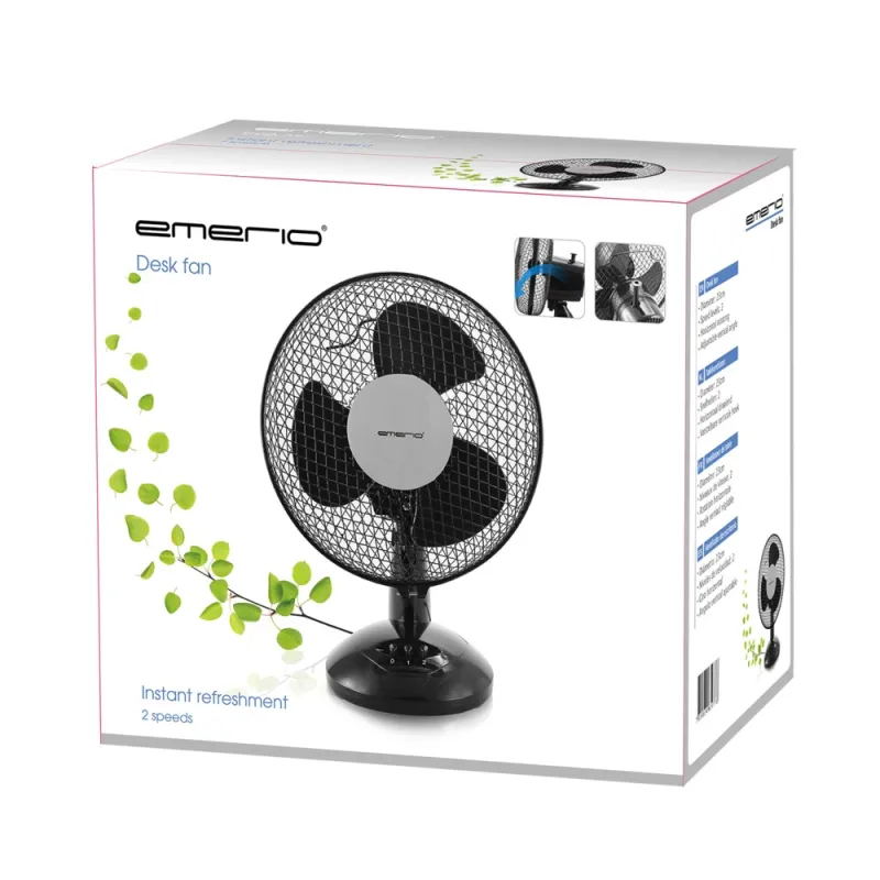 Emerio FN-114201.1 Black Table Fan 23cm, 2 speed settings