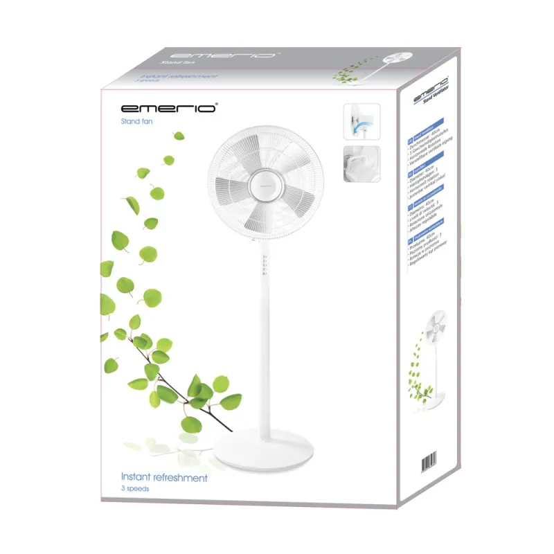 Emerio FN-114474 White Standing Fan 40cm, 3 speed settings