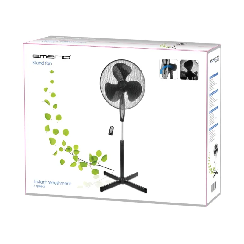 Emerio FN-122397.1 Black Standing Fan 40cm, 3 speed settings