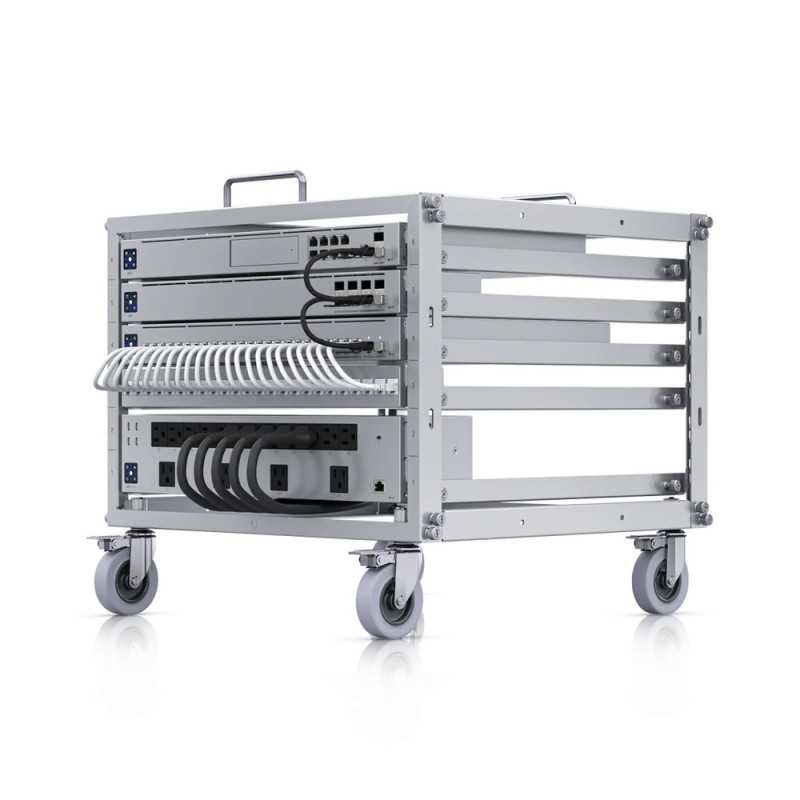 Ubiquiti Mobil Rack Stand U-Rack-6U-TL, 6U, 24 Port Patch Panel ile - Görsel 2