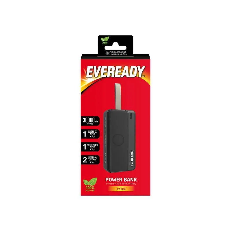 Eveready PX30B 30000 mAh Powerbank 2x USB, Czarny