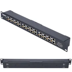 Extralink 12 Portový Gigabit PoE Injector 12x 1000Mb/s RJ45, Kryt Rack