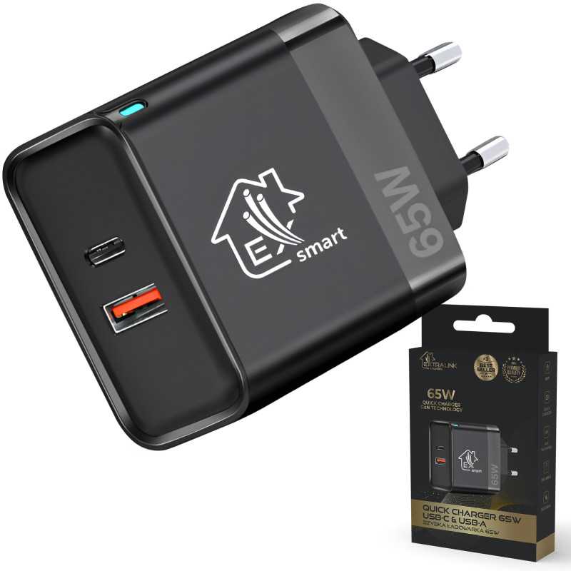 Extralink Smart Life Fast Charger 65W GaN | Cargador | USB-C, USB-A