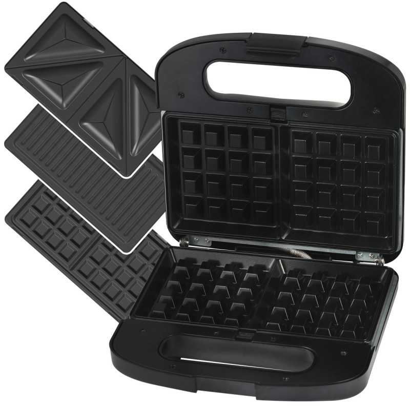 Extralink Smart Life Grill Sandwich & Waffle Maker SJ-37A, 1000W, Torradeira com 3 Placas Intercambiáveis - Imagem 2