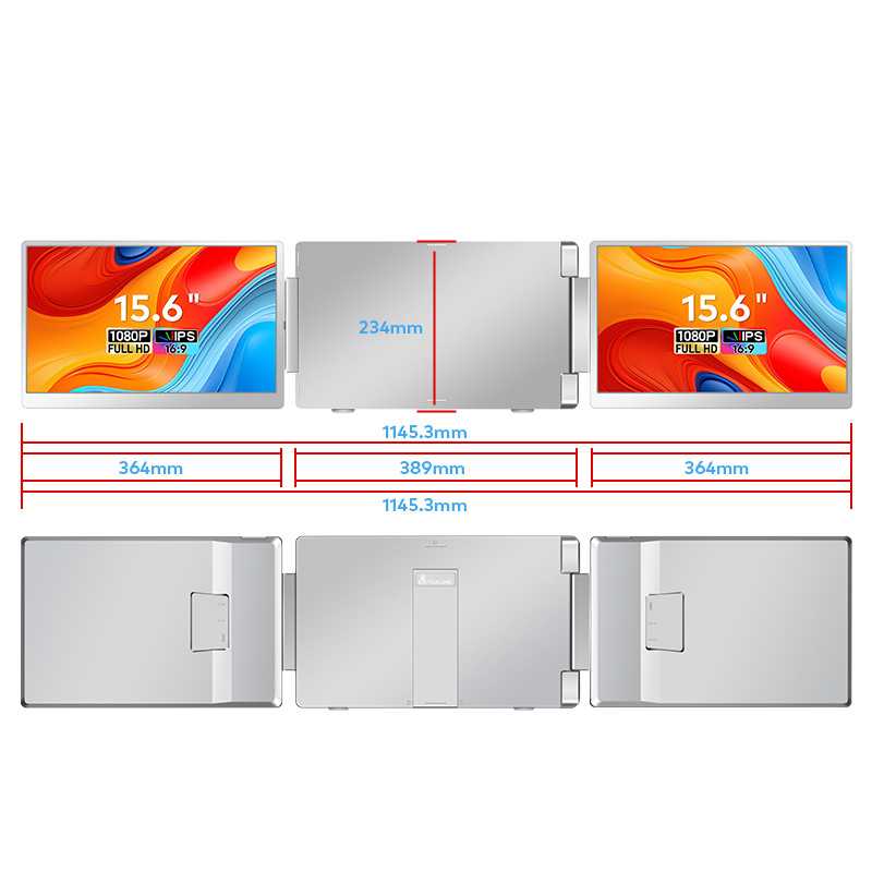 Extralink Smart Life S10 15.6" | Przenośne monitory do laptopa | 2 monitory, IPS, 1920x1080 - Zdjęcie 3