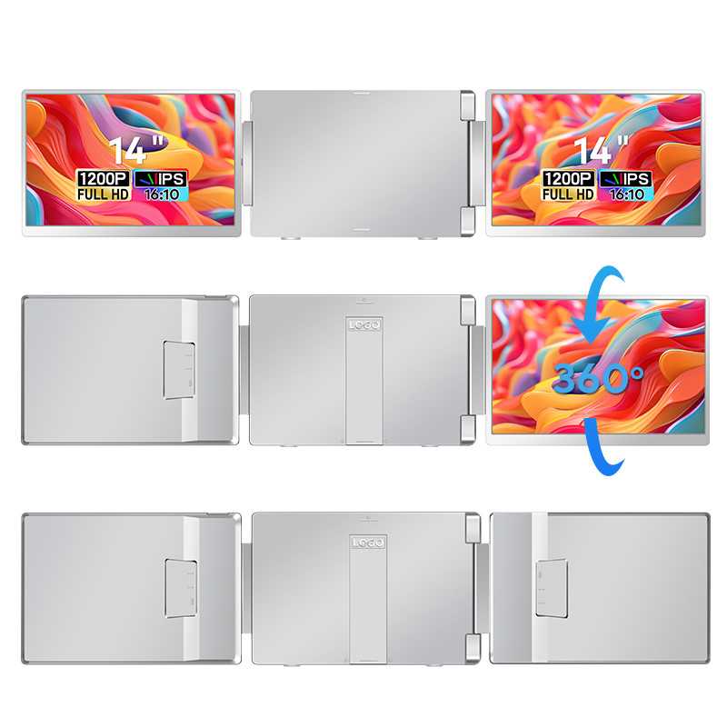 Monitores Portáteis para Laptop Extralink Smart Life S7 14", 2 Monitores, IPS, 1920x1200 - Imagem 2