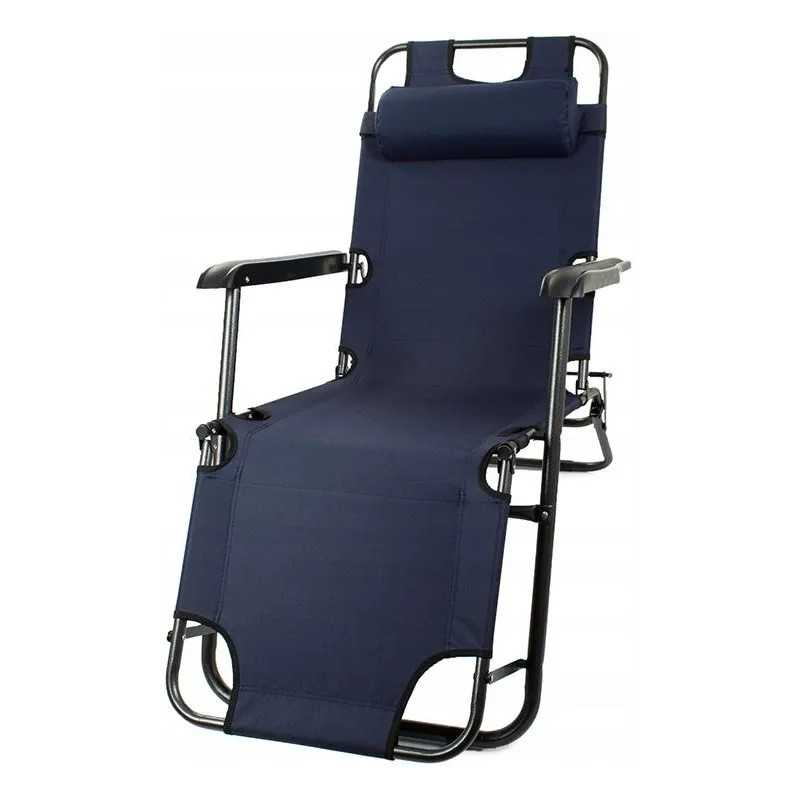 Skládací zahradní lehátko s polštářem Black Forest, Námořnická modř - Obrázek 2
