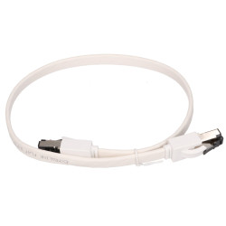 Extralink Kat.8 U/FTP 0,5m 40G Biały | Patchcord LAN | płaski, Miedź Kabel sieciowy skrętka - Zdjęcie 2