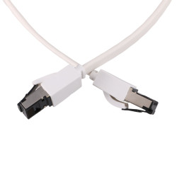 EXTRALINK LAN PATCHCORD CAT.8 U/FTP 0,5M 40G FLAT SHIELDED FOILED TWISTED PAIR BARE COPPER WHITE - Изображение 4