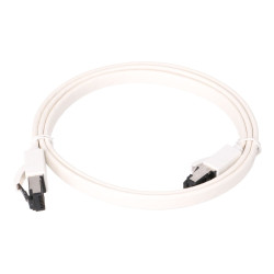 EXTRALINK LAN PATCHCORD CAT.8 U/FTP 1M 40G FLAT SHIELDED FOILED TWISTED PAIR BARE COPPER WHITE - Изображение 2