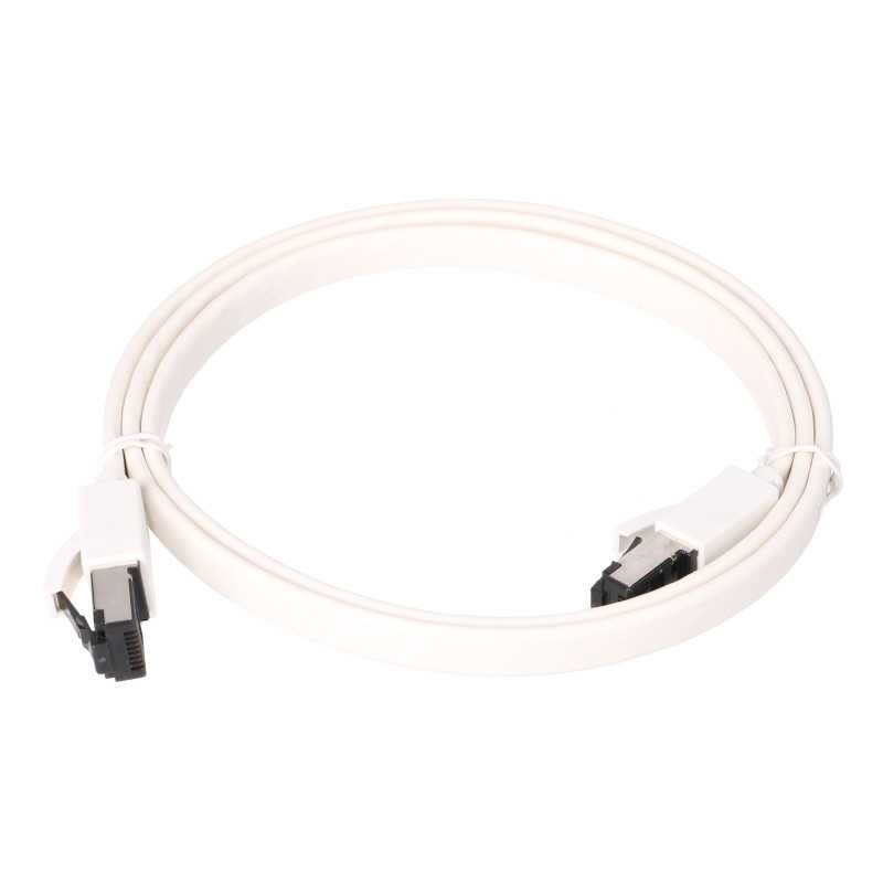 Extralink Kat.8 U/FTP 1m 40G Biały | Patchcord LAN | płaski, Miedź Kabel sieciowy skrętka - Zdjęcie 2